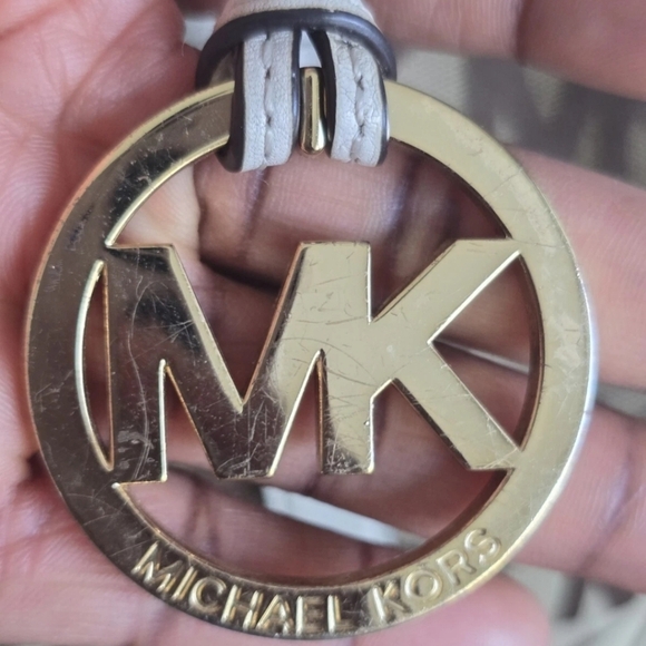 Michael Kors Handbag Bedford Women Medium Logo Satchel Jacquard Beige - Picture 8 of 14